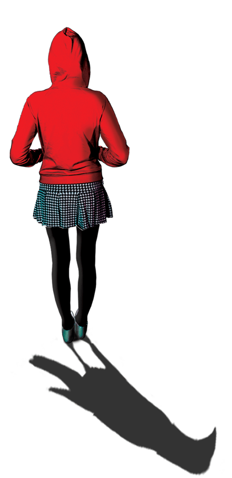 Hoodie Girl with Shadow